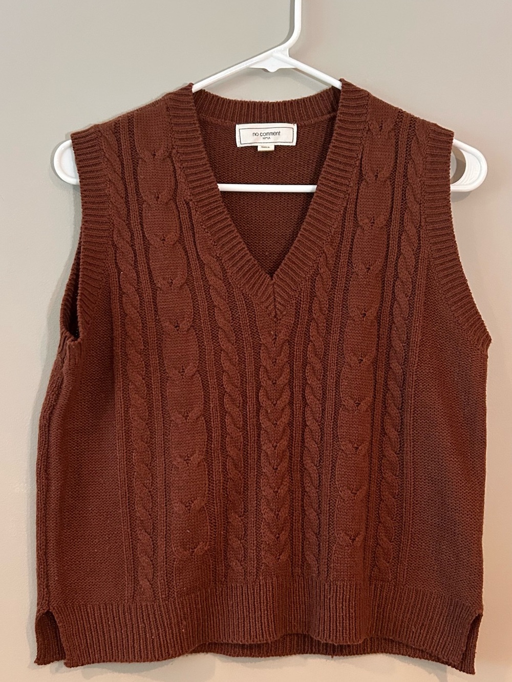 No Comment NYLA Textured Knit Sweater - Rust Brown